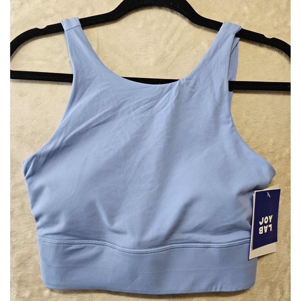 JoyLab Womens Small Light Blue Longline Sports Bra Moisture Wicking‎ NWT